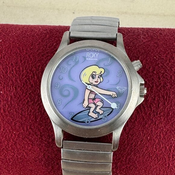 Vintage Roxy Watch By Quicksilver Surfer Girl arms are Hour and Minute Hands - Picture 5 of 10